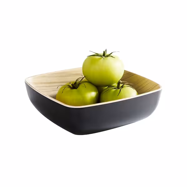(6 adet) Kase - FRIDA - Melamin - 0,85L - köşeli - 165x165mm - Derinlik:55mm - Siyah/Bej