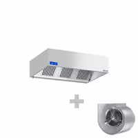 Commercial Wall-Mounted Extractor Hood with Motor – 1800mm – wwith Speed Controller, Baffle Filters & Lighting