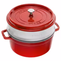 STAUB | Cocotte with Steamer Insert – Ø 260 mm – Cherry Red