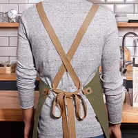 (6 pieces) KARLOWSKY | Urban Look Chef Bib Apron – Moss Green - Cross-Back - 700×850 mm