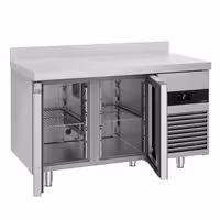 Rashladni pult PREMIUM - 1400x700 mm - 281 l - Ventilirano hlađenje - s 2 staklena vrata - Podignuti rub