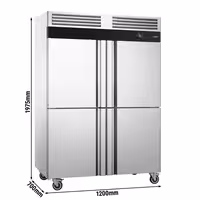 Szafa mroźnicza magazynowa ECO – stal nierdzewna – GN 1/1 – 1700 L – z 4 półdrzwiami