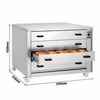 Profesionalni grijani ormar za hranu - 2 kW - 4 ladice - 1395x910x1020 mm