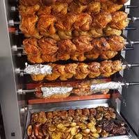 Commercial Gas Chicken Rotisserie Oven - - 37.2kW - with 11 Skewers for up to 66 chickens