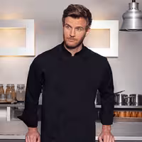 (6 peças) Jaqueta Karlowsky Chef Básica - Preto - Tamanho: XS