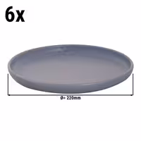 (6 pcs) SANDY LOAM | Plate - flat - Stoneware - Ø220mm - Blue