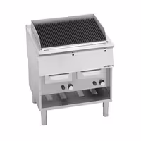 Grătar pe gaz cu apă (cu vapori de apă) - 18 kW - grilaj din fontă - model pe podea – cu dulap - linia 700 - adâncime 730 mm