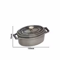 STAUB | Mini Cocotte Round Enamelled Cast Iron Casserole Dish – Ø 110 mm – Graphite Grey