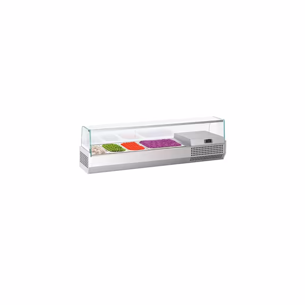 Nadstawka chłodnicza do na dodatki PREMIUM PLUS - 1328x353mm - 5x GN 1/4 - ze szkłem hartowanym