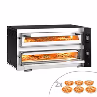 Electric Deck Pizza Oven - Twin Deck - Refractory Stone Deck - 6+6 x Ø 35cm (14") - 230V 3 Phase - Touchscreen Controls - up to 400°C