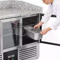 Pizzakylbänk ECO - 1400x700 mm - 3 glasdörrar