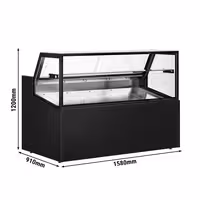 Serve Over Counter - 1580x910mm - double glazing - black front - LED lighting - capacity 230 litres
