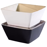 (6 pcs) Bowl - FRIDA - Melamine - 3.5L - square - 250x250mm - Depth: 120mm - White