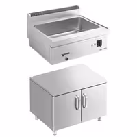 Toplovodna kupka električna - 2,4 kW - 2x GN 1/1 ili 4x GN 1/2 - s odvodnim ventilom - na zatvorenom ormariću s 2 vrata