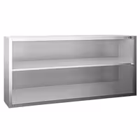 Edelstahl Wandhängeschrank PREMIUM - 2000x400mm - ohne Schiebetür - 800mm hoch