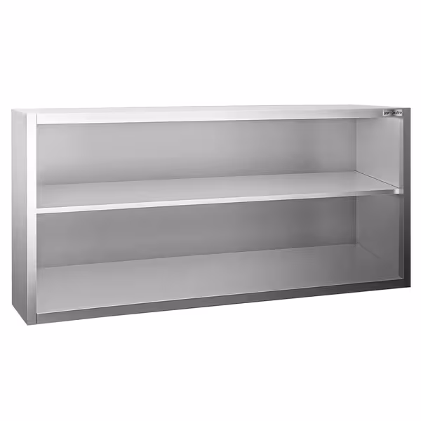 Edelstahl Wandhängeschrank PREMIUM - 2000x400mm - ohne Schiebetür - 800mm hoch