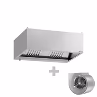Commercial Wall-Mounted Extractor Hood with Motor – 1400mm – with Speed Controller, Baffle Filters & LED Lighting
