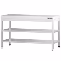 طاولة عمل ستانلس ستيل PREMIUM - 1500x600mm - مع رف سفلي & رف وسطي