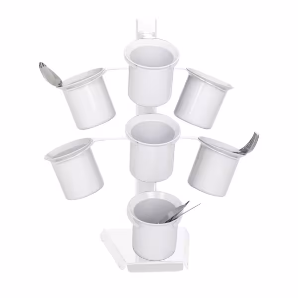 Cutlery Tray - Ø 100mm - Stainless steel - with 7 compartments - White