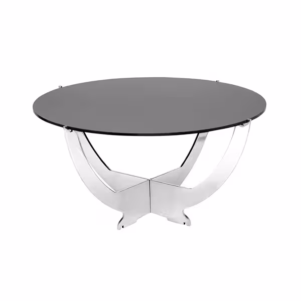Açık Büfe Teşhir Standı - OCTOPUS - Paslanmaz Çelik - dairesel - Ø 381mm - 400x400x200mm - dahil 1 Pleksi Cam Siyah