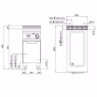 Toplovodna kupka električna - 1,6 kW - GN 1/1 + GN 1/3 - s odvodnim ventilom