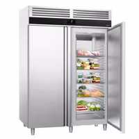 Szafa chłodnicza PREMIUM – stal nierdzewna – GN 2/1 – 1400 L – z 2 drzwiami – z izolacją 85 mm