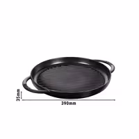 STAUB | Pure Grill Round Cast Iron Grill Pan – Ø30 cm - Black