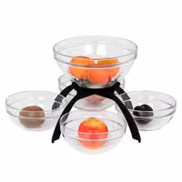 Jam Etagere / Buffet Stand - Black - Stainless steel frame - square - Height: 340mm - incl. 5 Glass bowls 4x170x170mm, 1x200x200mm - with 5 shelves