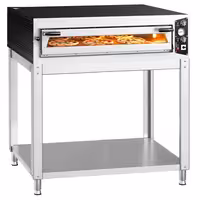 Electric Deck Pizza Oven - Single Deck - Refractory Stone Deck - 9 x Ø 34cm (13.4") - 230V 3 Phase - Mechanical Controls - up to 450°C - incl. Base frame