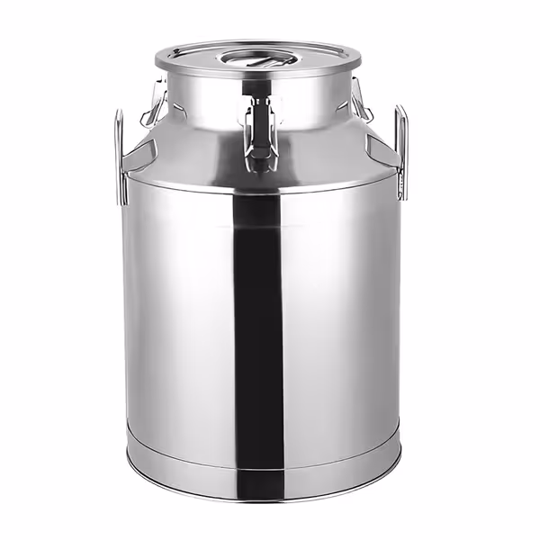 Lattiera con coperchio - 25L - Acciaio inox - Ø320x420mm