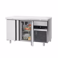 Rashladni pult PREMIUM - 1400x700 mm - 281 l - Bijela - Ventilirano hlađenje - s 2 vrata - uklj. Ploča za rezanje Bijela