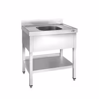Sudoper PREMIUM - 800x600 mm - s donjom policom - s 1 koritom - korito sredina - inox