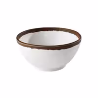 (6 adet) Kase - Melamin - CROCKER - 0,37L - Ø125mm - Derinlik:60mm - Beyaz/Kahverengi