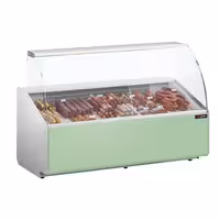 Serve Over Counter - 1881mm - front panel light green - capacity 387 litres - with 3 doors