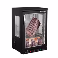 Dry Aging Skříň na zrání masa - 590 mm - 1 skleněné dveře - Černá