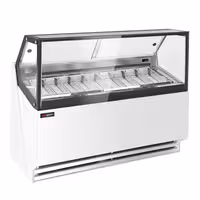 Ice Cream Display Freezer | THEO - 1771mm - Ventilated cooling - with LED lighting - for 9 x 5 litres Napoli pans - White