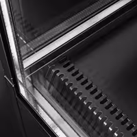 Commercial multideck display fridge - 900mm - 287L - with 2 double‑glazed sliding doors & 3 shelves - Black