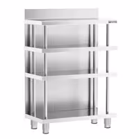 Mesa de trabalho de bar - Aço inoxidável - 800x400mm - com 4 prateleiras