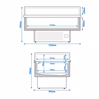 Szupermarket fagyasztó - 1533x995 mm - 260 liter - üveg tolótető - fekete