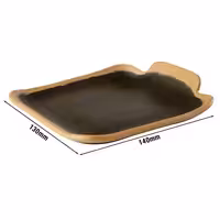 (6 adet) CROCKER - Sunum Tabağı - Melamin, 140x130mm, Terrakotta / Siyah