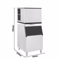 Commercial Ice Machine - Cube - 403 kg/24 h - incl. ice storage container