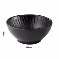 (6 adet) Kase - AIKO - Melamin - 0,6L - köşeli - 160x160mm - Derinlik:70mm - Siyah