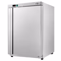 Szafa mroźnicza magazynowa mini ECO – stal nierdzewna – 200 L – z 1 drzwiami – wewnętrzna strona drzwi z tworzywa sztucznego