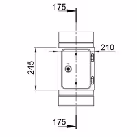 Revizijski element s vratima - s kutijom - od nehrđajućeg čelika - Duljina: 426 mm - Ø 350 mm