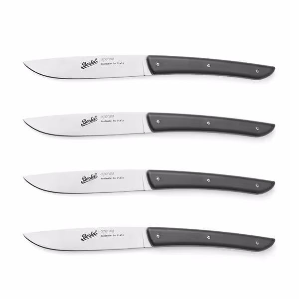 BERKEL | (4 bucăți) - Cuțit pentru friptură - Negru - 110mm