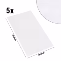 (5 pcs) Damask Tablecloth Tessin Atlas - Satin Band - 130x220cm - White