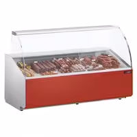 Serve Over Counter - 2506x979mm - double-glazed glass - front panel red - capacity 512 litres