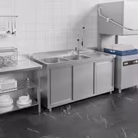PREMIUM umivaonik – 1400 x 600 mm – s košem za smeće i dva umivaonika s lijeve strane