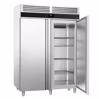Szafa mroźnicza PREMIUM – stal nierdzewna – GN 2/1 – 1400 L – z 2 drzwiami – z izolacją 60 mm