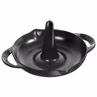 STAUB | Cast Iron Chicken Roaster – Ø 24 cm - Black - Dual Pour Spouts, Oven to 260°C
